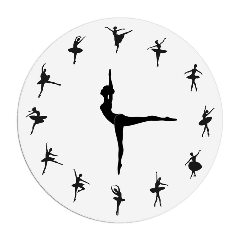 Horloge murale ballerine au design moderne et finitions noires suspendues