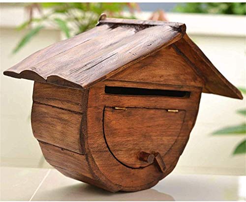 KANULAN Brievenbus Outdoor Hout Regendicht Postbus Postvakken Villa Wandmontage Brievenbus Home Improvement Retro… - Afbeelding 4