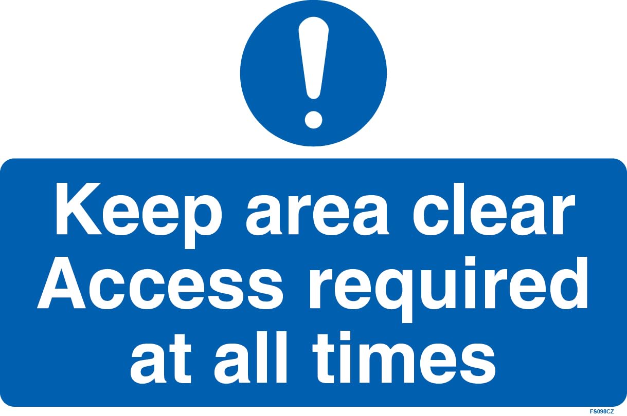 V Safety Keep Area Clear Access Required At All Times - Anti-Slip Floor Sign 450 x 300 mm - Anti-Slip Floor Sticker Safety Sign