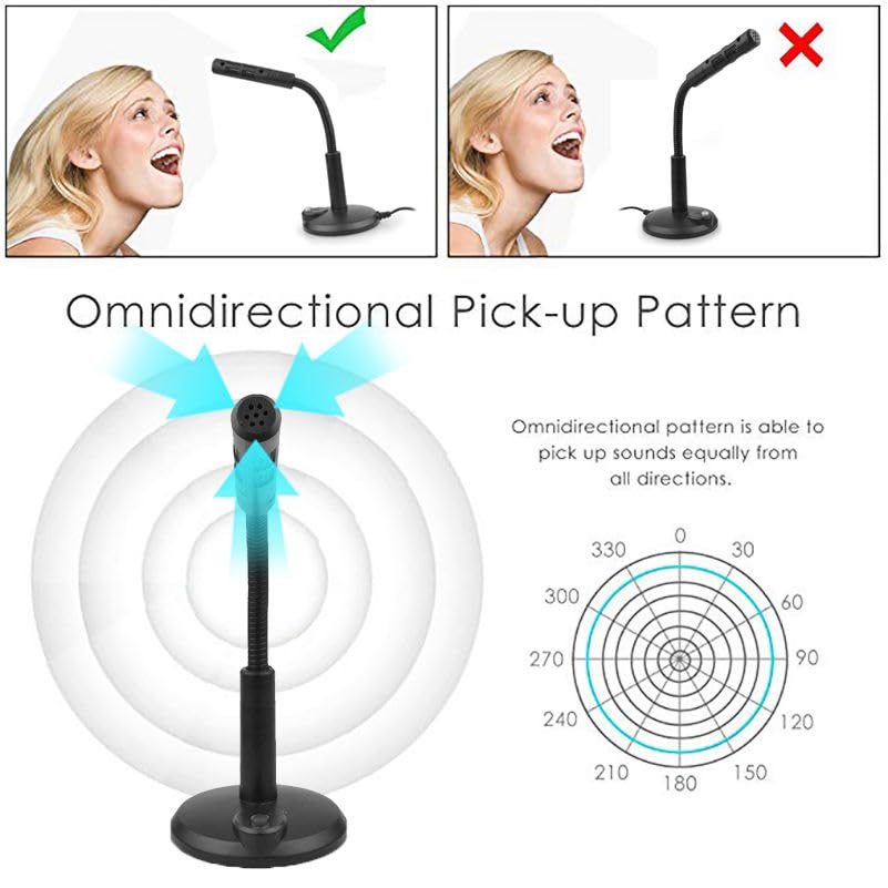 Image of USB Noise Cancelling Microphone for PC & Mac, PARUHT 360 Adjustable Gooseneck, Omnidirectional Condenser for Laptop, Computer, Gaming, Voice Chat Online Meetings Black MIC309