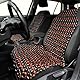 Lavalis Handgefertigter Autositzbezug Braun & Orange aus Holzperlen, Rückenmassage, belüftete Matte, Komfort für LKW-Fahrer, Auto-Sitz Sitzauflage mit Holzkugeln-Massage, Universelle Passform, 1 Stück