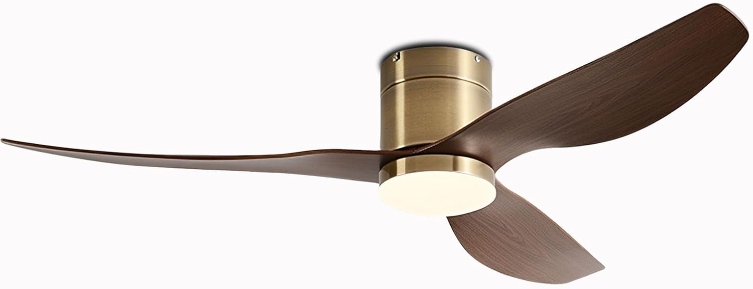 Modern Quiet Ceiling Fan Light Flush Mount Ceiling Fans with Remote Control 6 Speeds Ceiling Fan with Light for Bedroom Farmhouse Porch Living Room Low Profile Ceiling Fans with Lights