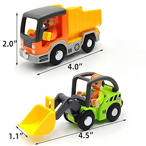 Dshmixia DSH-30 Wooden Train Cars Track Accessories Set Digger And Dump Truck Small Vehicles Magnetic Train Cars Fit thumb #6