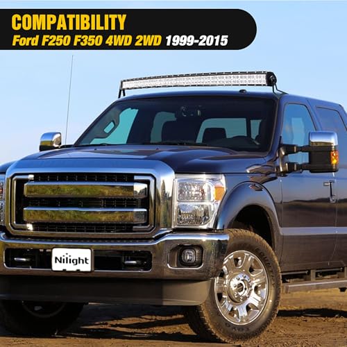 Image of Nilight 52 inch LED Light Bar Bracket Mounting Upper Windshield Roof Cab Brackets Compatible with Ford F250 F350 4WD 2WD 1999-2015