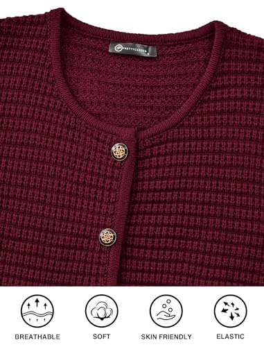 PRETTYGARDEN Women Knit Cardigan Sweaters Fall Fashion Long Sleeve Open Front Button Down Trendy Casual Jacket Winter Clothes