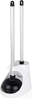 Best Neiko 60167A Toilet Plunger and Brush Combo Caddy Set, Aluminum Handles | White Canister Base Review 