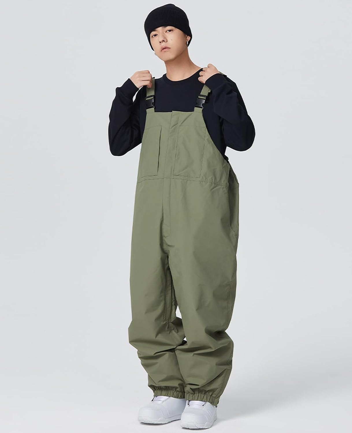 WOWULOVELY Winter Snow Bibs for Men & Women, Waterproof Snowboard Overalls Pant Adjustable Outdoor Ripstop Skiing Pant