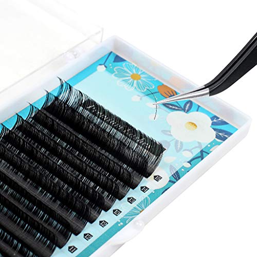 Easy Fan Lashes Pestañas individuales Volumen Russian Lashes Kit de extensión de pestañas con pinzas de extensión de pestañas de acero inoxidable 1D 0.05mm D Curl 8-15mm Longitud de la mezcla Cover