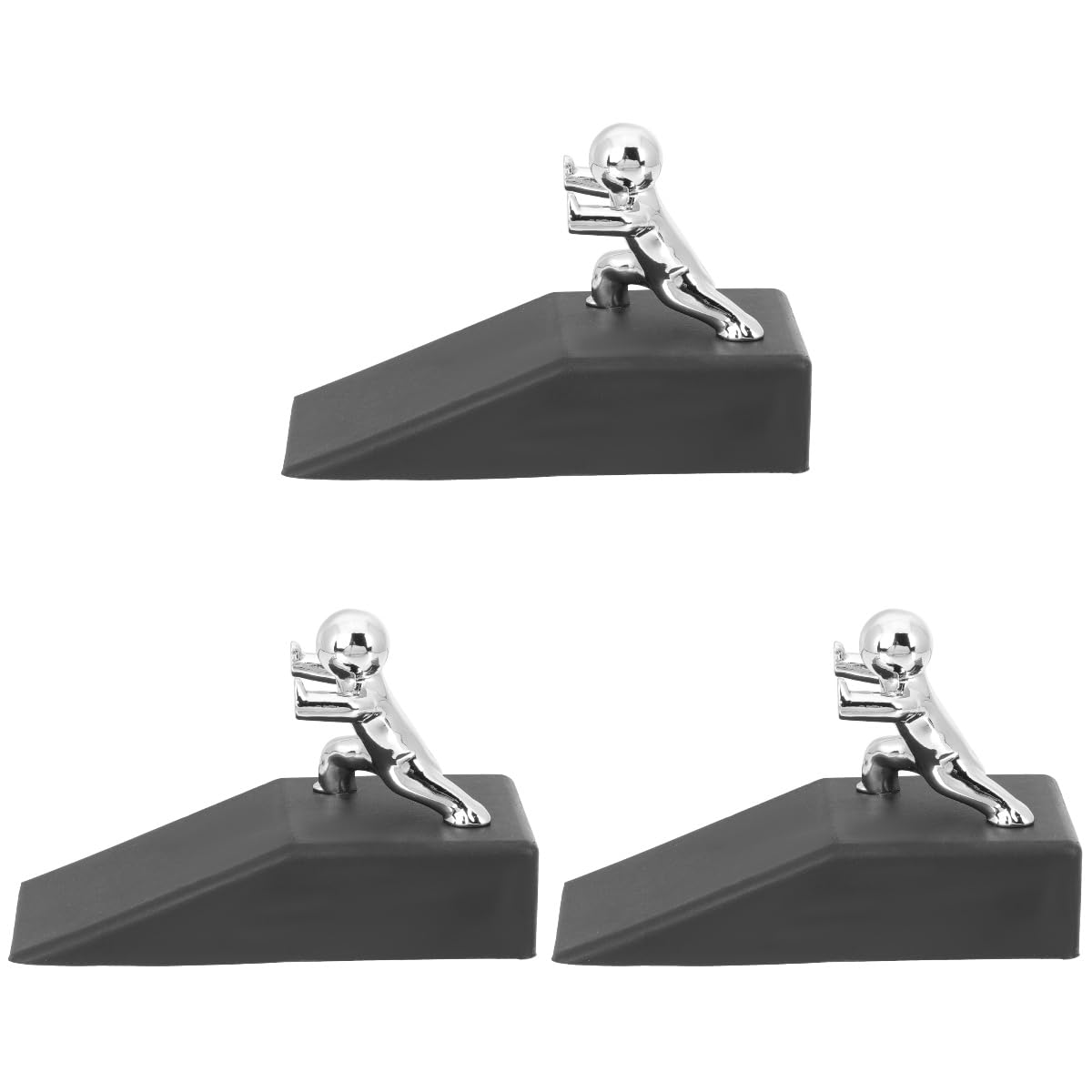 SHINEOFI 3 Piezas Chico Kung fu bloqueando la Puerta Portavoz Soporte de atasco de Puerta Tope de Puerta con Gancho Tope de Puerta de Goma Tope de Puerta de Seguridad para el hogar Metal