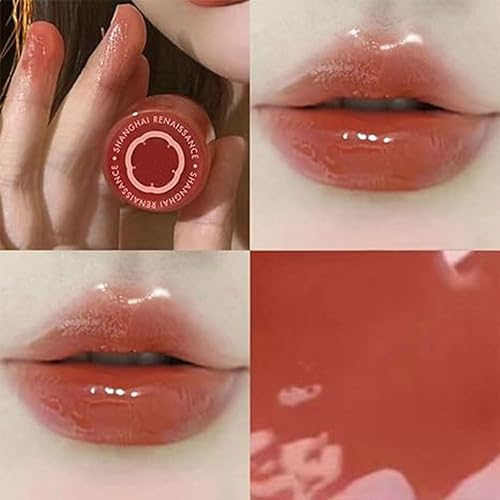 Miniatura 4 de Hezhuang - Jalea de labios, brillo labial Hezhuang, brillo labial hidratante tintado, textura de gelatina de larga duración de 12 horas, brillo