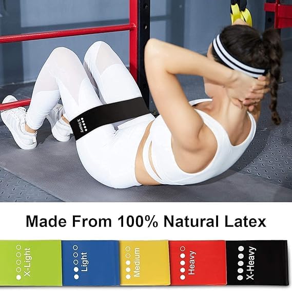 REDITEX Resistance Bands Set for Men and Women, Pack of 5 Different Levels Elastic Band for Home Gym Long Exercise Workout – Great Fitness Equipment for Training, Yoga – Free Carrying Bag 2