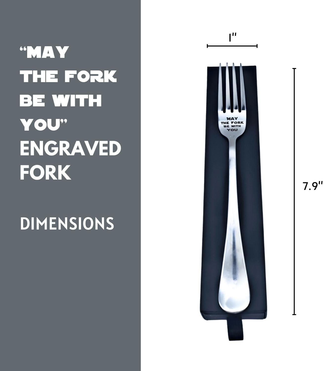 May the Fork Be With You Engraved Stainless Steel Fork with Gift Box