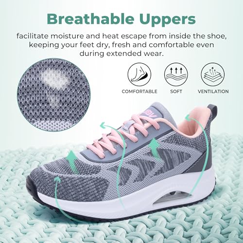 Image of Autper Plantar Fasciitis Shoes Women Walking Arch Support Tennis Casual Athletic Nurse Orthotic Sneakers for Foot Pain Relief