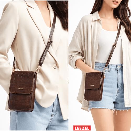 Image of LEEZEL Women's Girls Wallet Sling Bag for Mobile Cell Phone Holder