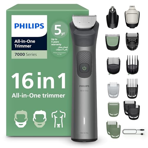 Philips All-in-One Trimmer MG7931/15 | 16-in-1 Face hair & body Grooming | Premium precision comb + body trimmer | 120 min cordless | Showerproof | USB-A charging | Pouch