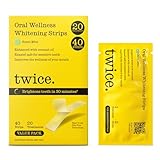 Twice Twice Teeth Whitening Strips – 20-Day Treatment, 30-Mins Quick Whitening, No-Slip, Mess Free, Easy to Use, Sweet Mint Flavor, Vegan, Gentle Whitening Designed with Care for a Brighter Smile