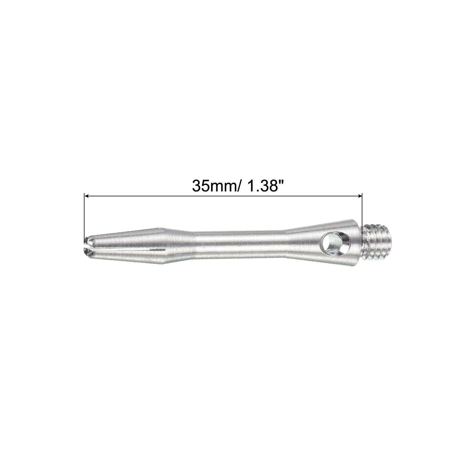 PATIKIL 35mm Aluminum Dart Shafts, Medium 2BA Thread Dart Stems Dart Accessories Throwing Fitting for Steel Tip - 3 Pack (Silver Tone) - Image 2