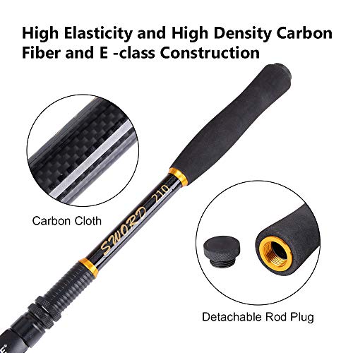 image for Pisfun Telescopic Fishing Rod Freshwater Saltwater Travel Spinning Fis