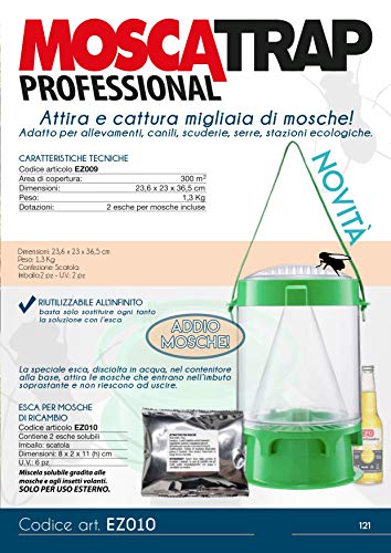 Cfg Moscatrap, Elimina Mosche, 300 M2, Adatto Allevamenti, Canili, Scuderie, Serre, Stazioni Ecologiche Ez009