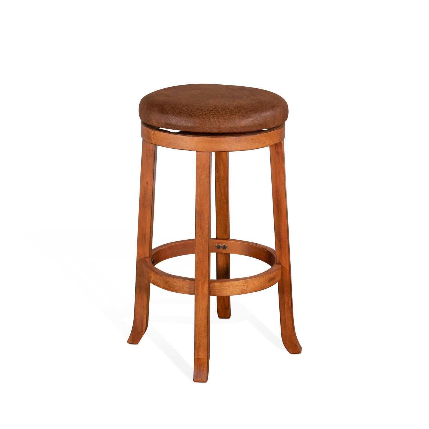 Sunny Designs Sedona 30" Mahogany Wood Backless Swivel Stool in Rustic Oak