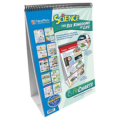 NewPath Learning 10 Piece Science Six Kingdoms of Life Curriculum Mastery Flip Chart Set, Grade 6-9