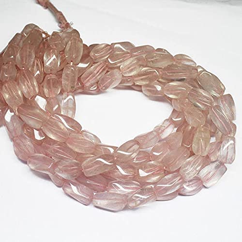 Quartz rose naturel perles de tube torsadées pour ateliers DIY et colliers bohèmes chic