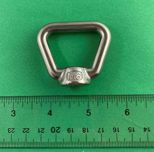 Image of US STAINLESS 2 Pieces Stainless Steel 316 M6 Lifting Eye Nut 6mm Bow Type 80704 US Shape Marine Grade Pitch of 1