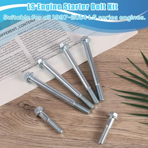 Tinoaly 6 Teiliges LS-Motorstarter-Schraubenset für Alle GM-Motoren der LS-Serie 1997-2014 (LS1-LS3 LS6 LQ9 L92 L99 LQ4 LR4 L33) für Camaro Corvette Silverado 4,8L 5,3L 6,0L 6,2L