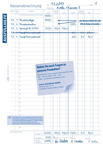 Caisse de facturation Avery Zweckform 427-5 pour bilan comptable A4