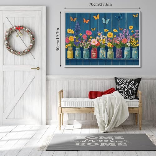 Wildflower Puzzles for Adults 1000 Pieces, Colorful Flower Garden Jigsaw Puzzles, Nature Butterfly Floral Vase Puzzle miniatura 4