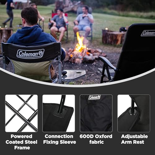 Coleman-Polyester-Polyvinyl-Chloride-Oversized-Quad-Chair-Sturdy-Foldable-Camping-Chair-with-Attached-Can-Cooler-and-Cup-Holder-Black