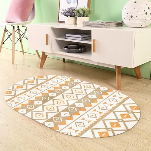 Tapis moderne 100 x 180 cm marron orange pour bureau et salle à manger