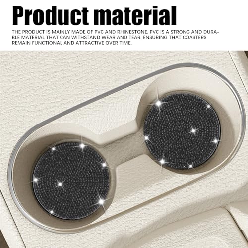 2PCS Bling Portavasos de Coche universal 2.75 pulg miniatura 3
