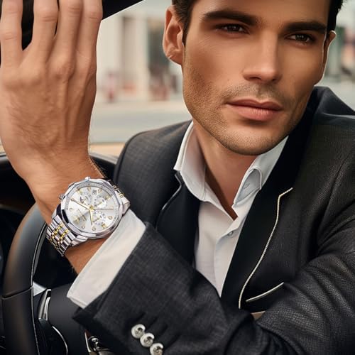 Image of OLEVS Men Watch Business Dress Diamond Luxury Watch Luminous Easy to Read Date Waterproof Stainless Steel Quartz Analog Simple Dress Watch