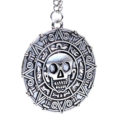 Beaux Bijoux - Medallón de Moneda Azteca de Piratas del Caribe, en Caja de Regalo
