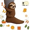 serfpardis 3D Knit Animal Socks for Women, Handmade Funny Warm and Soft Long Sloth Socks, Christmas Gift, Cozy Fall & Winter (2PCS-E)