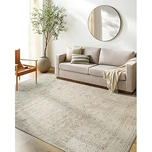 Becki Owens x Surya Marlene Vintage Medallion Area Rug, 5’3″ x 7′, Cream