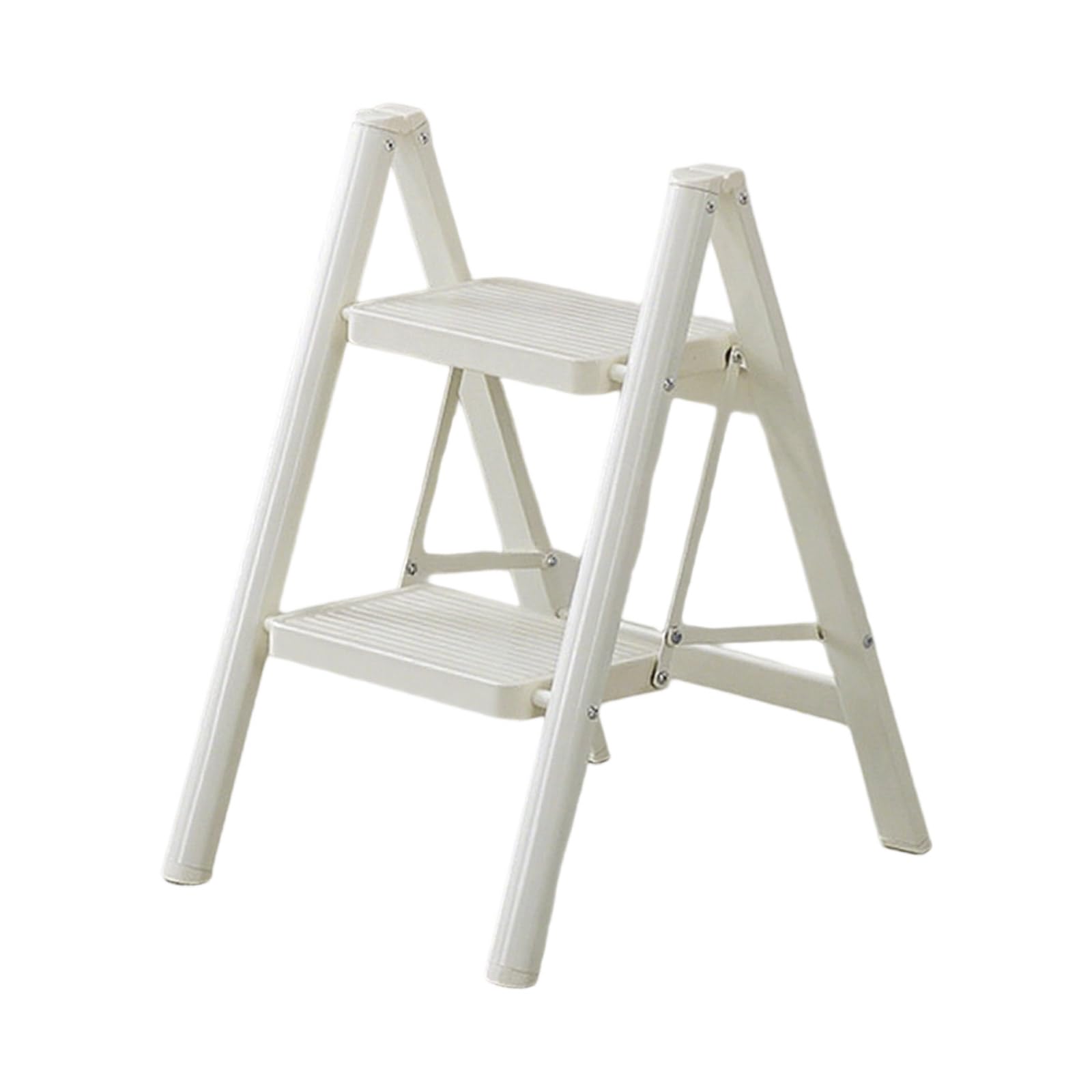 Tsophreniq White Strong Pliable Step Stool Space Efficient Plan Mild Steel Substance Four Thousand Small Residences Mild Steel Bending Step Stool