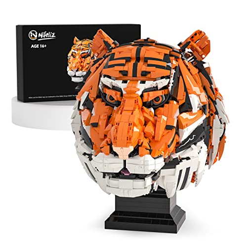 Nifeliz Tiger Head Model, Vivid Tiger Building Block Set, Leisure Toy For Adult Gift Giving Or Collection (2,796 Pieces) #TOP13