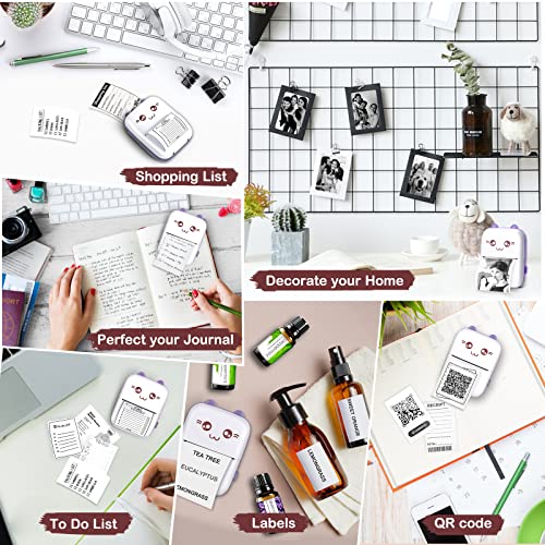 Zeacool Mini Pocket Printer,Portable Thermal Printer For Sticker,Label,Text Memo,Receipt,Photo,Bt Inkless Printing,Gifts For Kids,Wireless Bluetooth Printer Compatible With Ios And Android（Purple） #TOP5