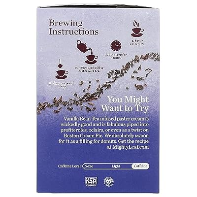 Mighty Leaf Tea Vanilla Bean Hand-Stitched Tea Bags, 15 ct