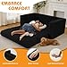 HABUTWAY Folding Sofa Bed, 2 in 1 Convertible Sleeper Chair with Armrest, Portable Fold Out Chair Bed, Comfy Floor Couch, Multi-Functional Lazy Sofa for Living Room Bedroom Dorm Home Office, Black