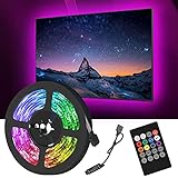 Smart 13.1FT LED Strip Lights for 55-75in TV with IR Remote, 5050 RGB LED Tape Lights Music Sync Color Changing Rope Lights for Bedroom Kitchen TV Home Party Bar Indoor Decoration