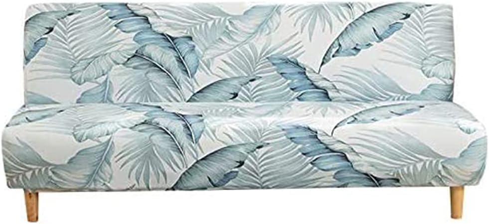 TOPCHANCES Stretch Futon Cover,Armless Sofa Cover Folding Sofa Bed Cover Printed Futon Slipcover Furniture Protector Without Armrests