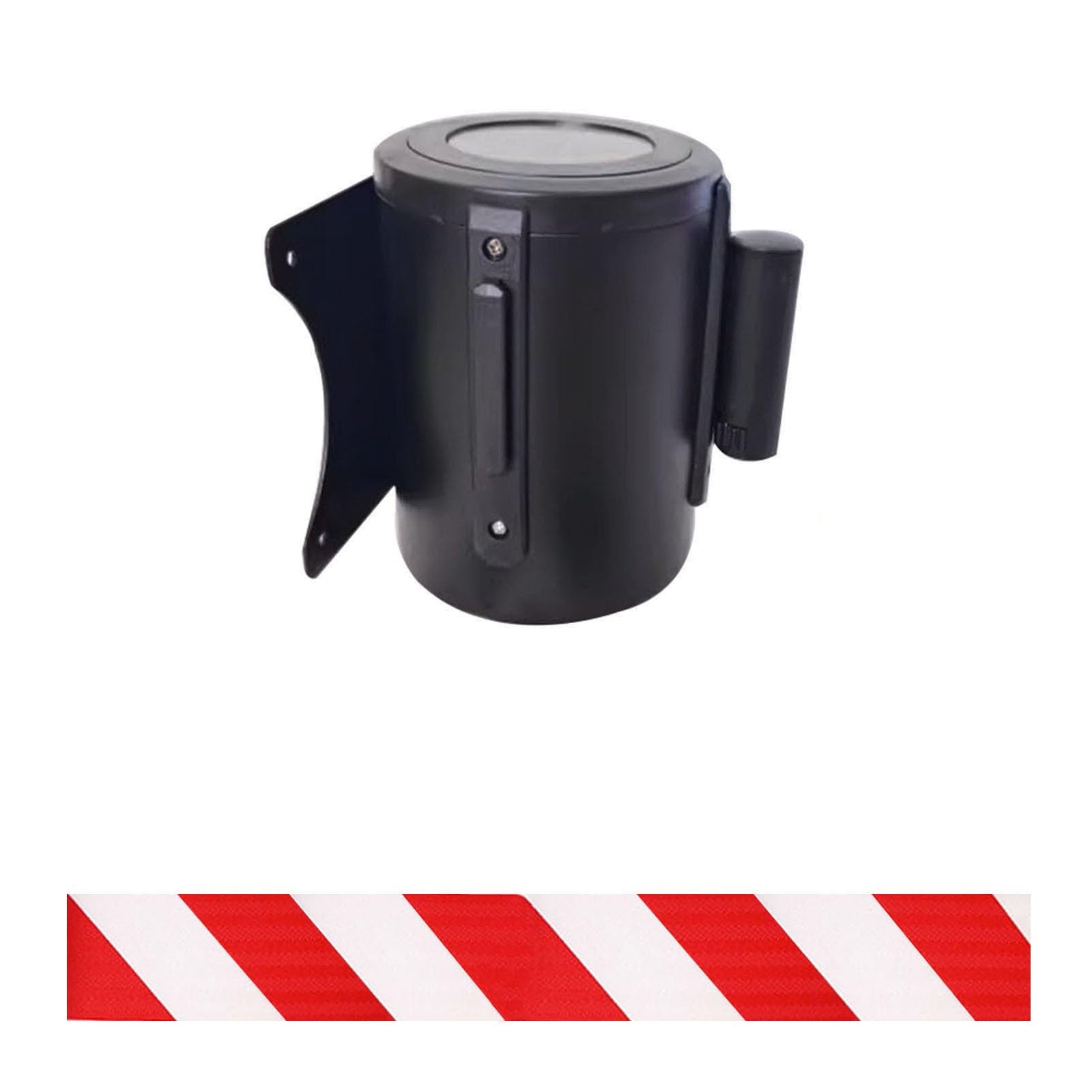 Cinta De Señalización De Seguridad De 10 M (32 Pies) para Montaje En Pared, con Carcasa De Acero Al Carbono Y Accesorios De Montaje para Control De Multitudes Y Gestión De Eventos.