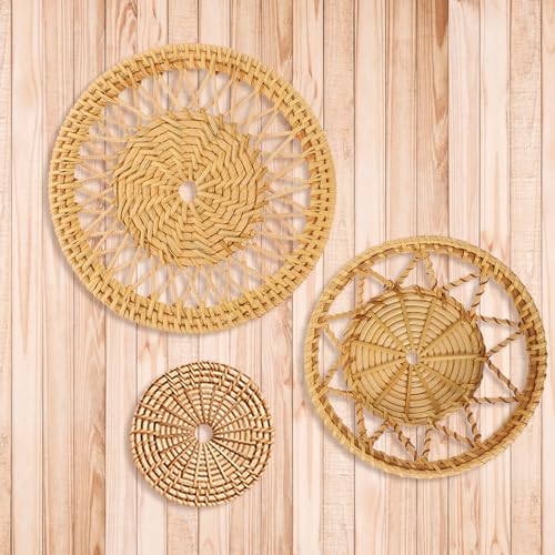 Cestas de pared de mimbre POPETPOP decoracion boho de algas marinas redondas para salon 6