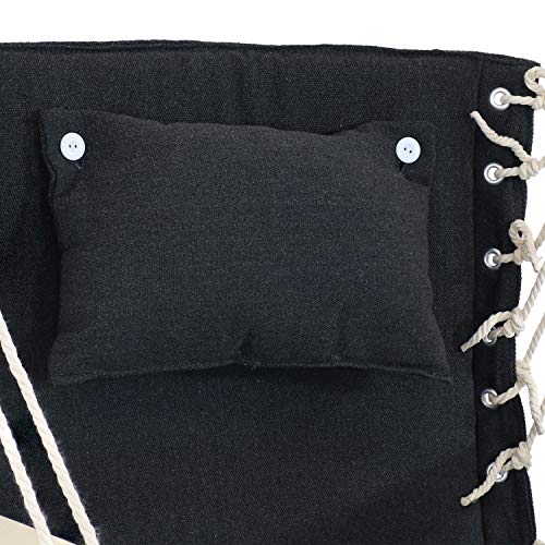 Sunnydaze Indoor/Outdoor Hanging Hammock Chair With Armrests - Polycotton Fabric - 300-Pound Capacity - Storm #TOP4