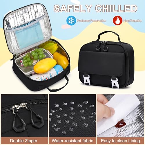 MOMUVO School Backpack Set for Girls,3pcs Bookbag with Lunch Box Pencil Case Kids School Bag Set4