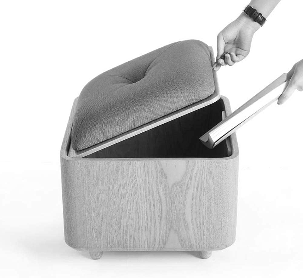 Footstool, Change Shoe Bench Pouffes and Footstools Multifunction Square Toy Storage Stool Large Capacity Strong Bearing, 4 Colors (Color : A, Size : 40X40X33CM)