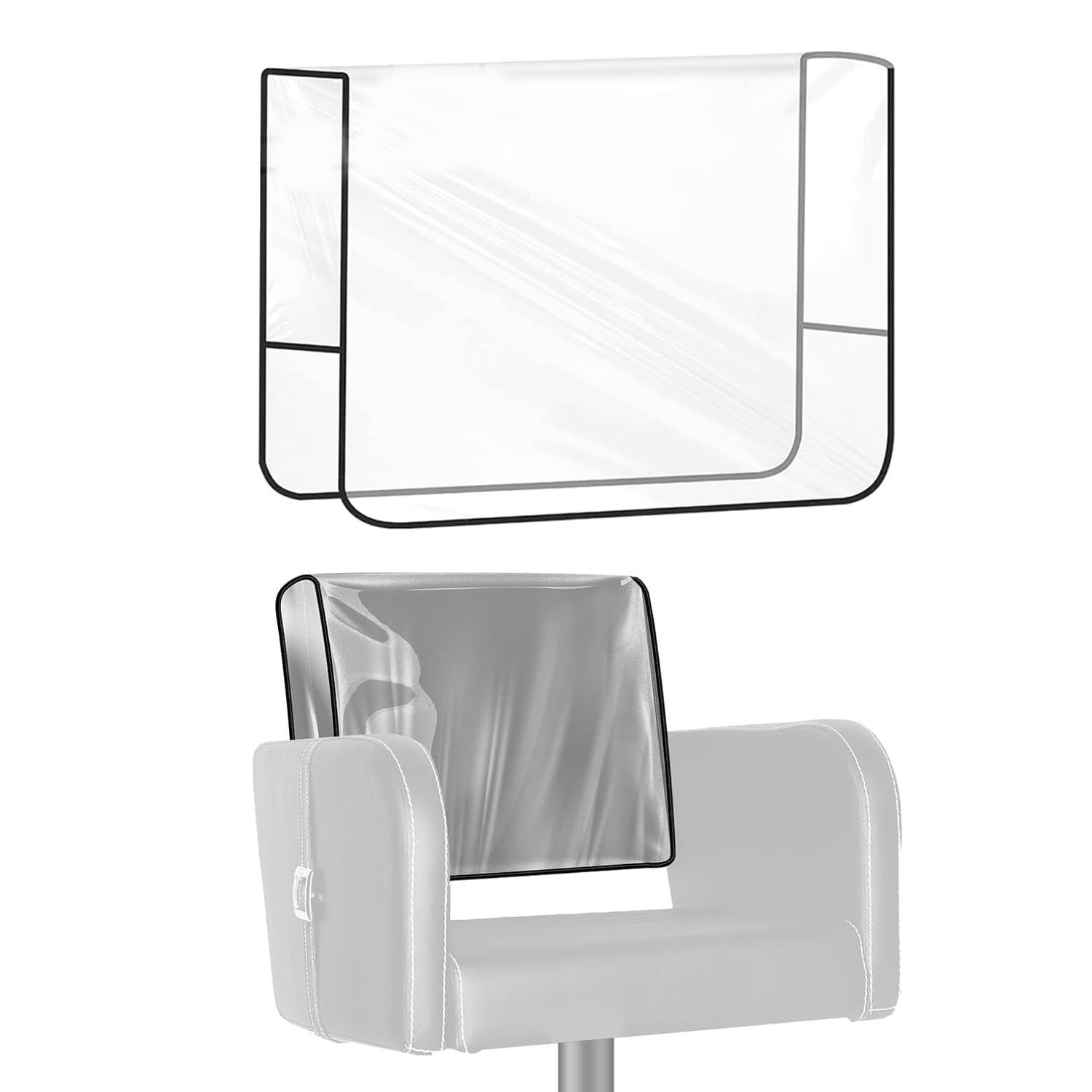 Encasify Clear Salon Chair Back Cover | PVC Transparent Square Chair Cover | Universal Fit for Most Salon & Spa Chairs | Waterproof & Easy Clean (20 x 15.7 x 4.7 inches) (Pack - 1)-image-26